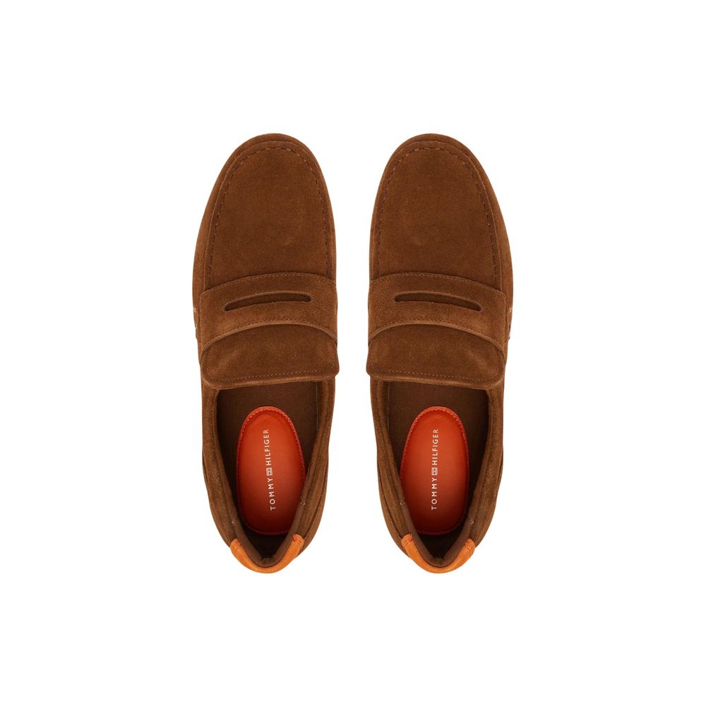 Tommy Hilfiger Δερμάτινα Loafers με Σουέντ σε Καφέ