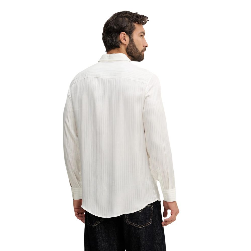 Armani Exchange Viscose Bicolour Stripe Shirt in Blue