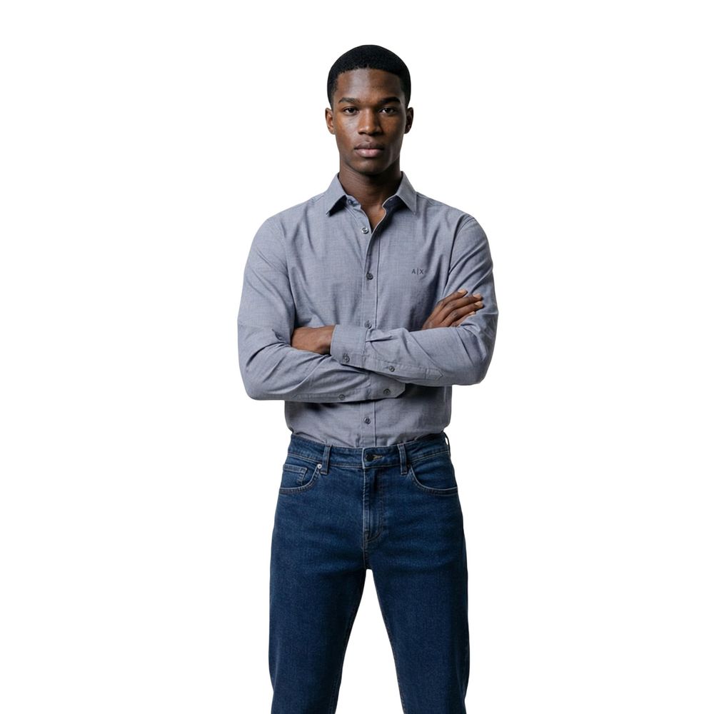 Armani Exchange Long-Sleeve Dress Shirt in Blue