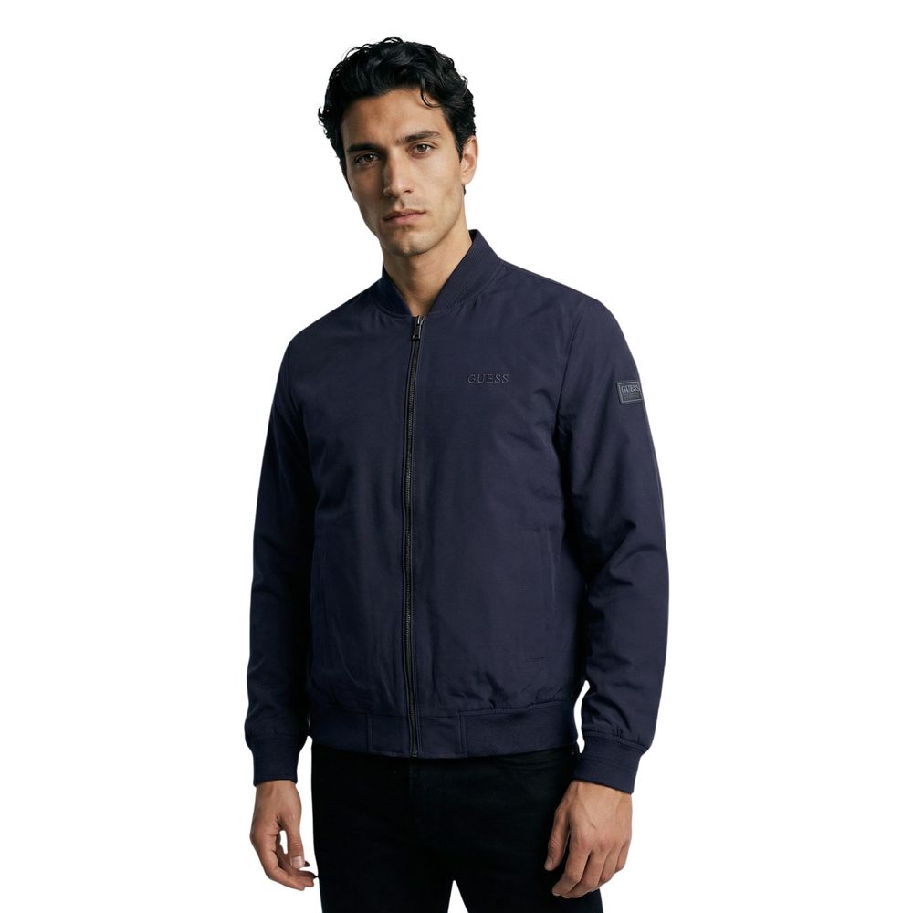 Guess Μπουφάν Bomber από Πολυεστέρ Μπλε