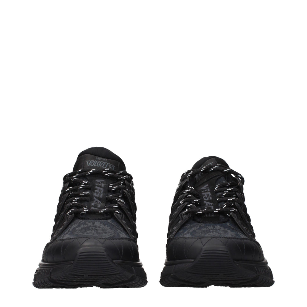 Black Fabric Athletic Sneakers