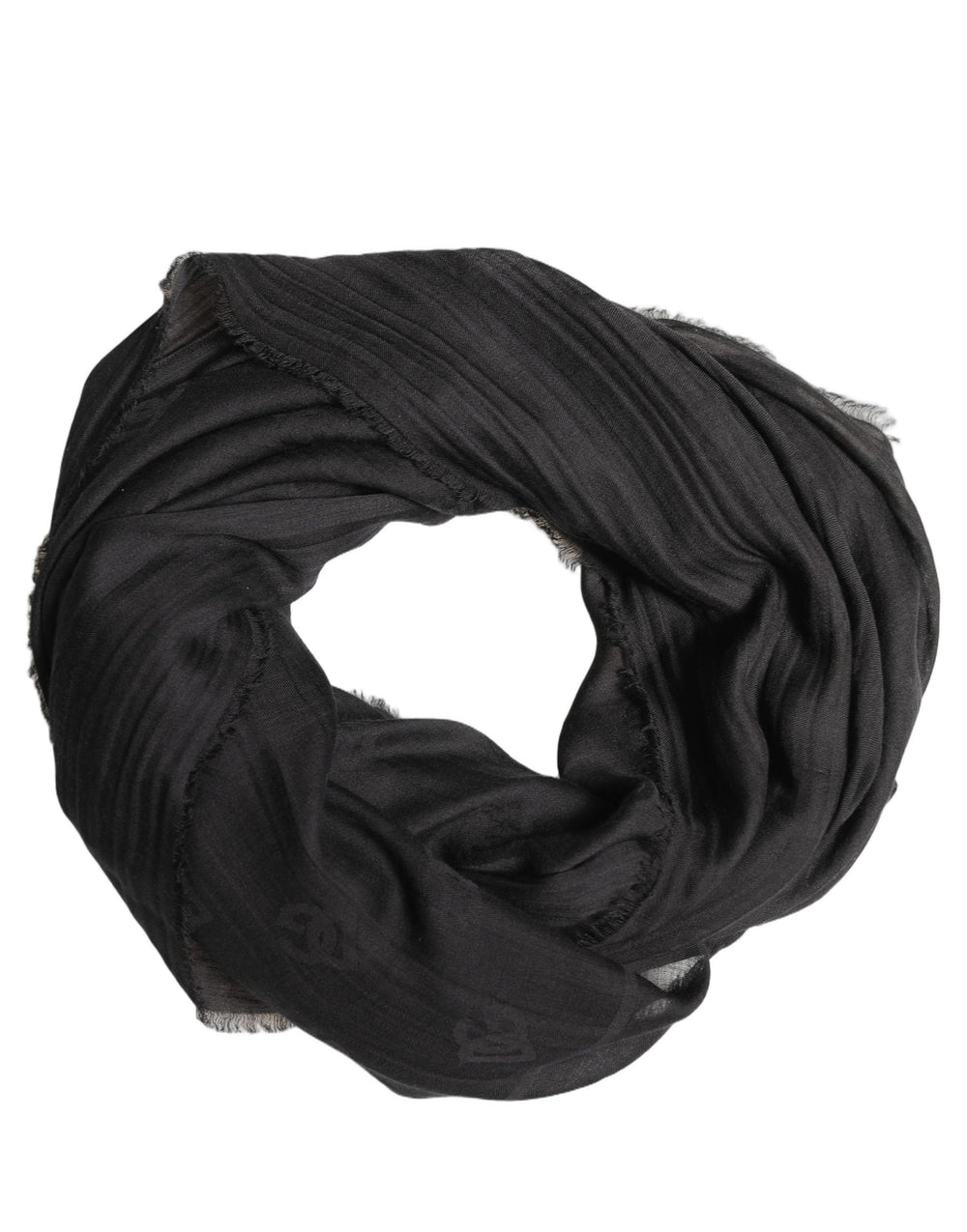 Dolce & Gabbana Silk, Wool and Cashmere Fringed Stole in Black