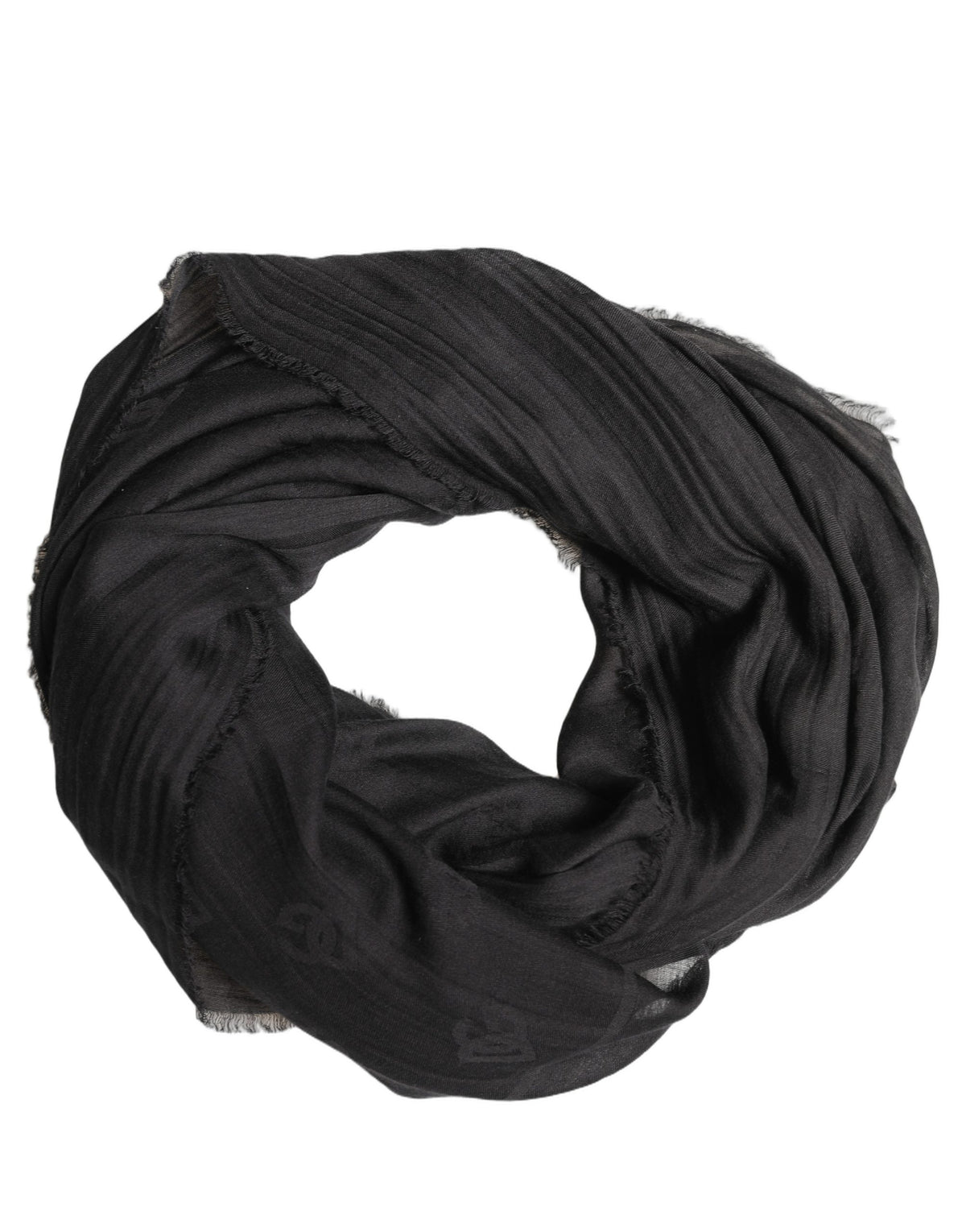 Dolce & Gabbana Silk, Wool and Cashmere Fringed Stole in Black