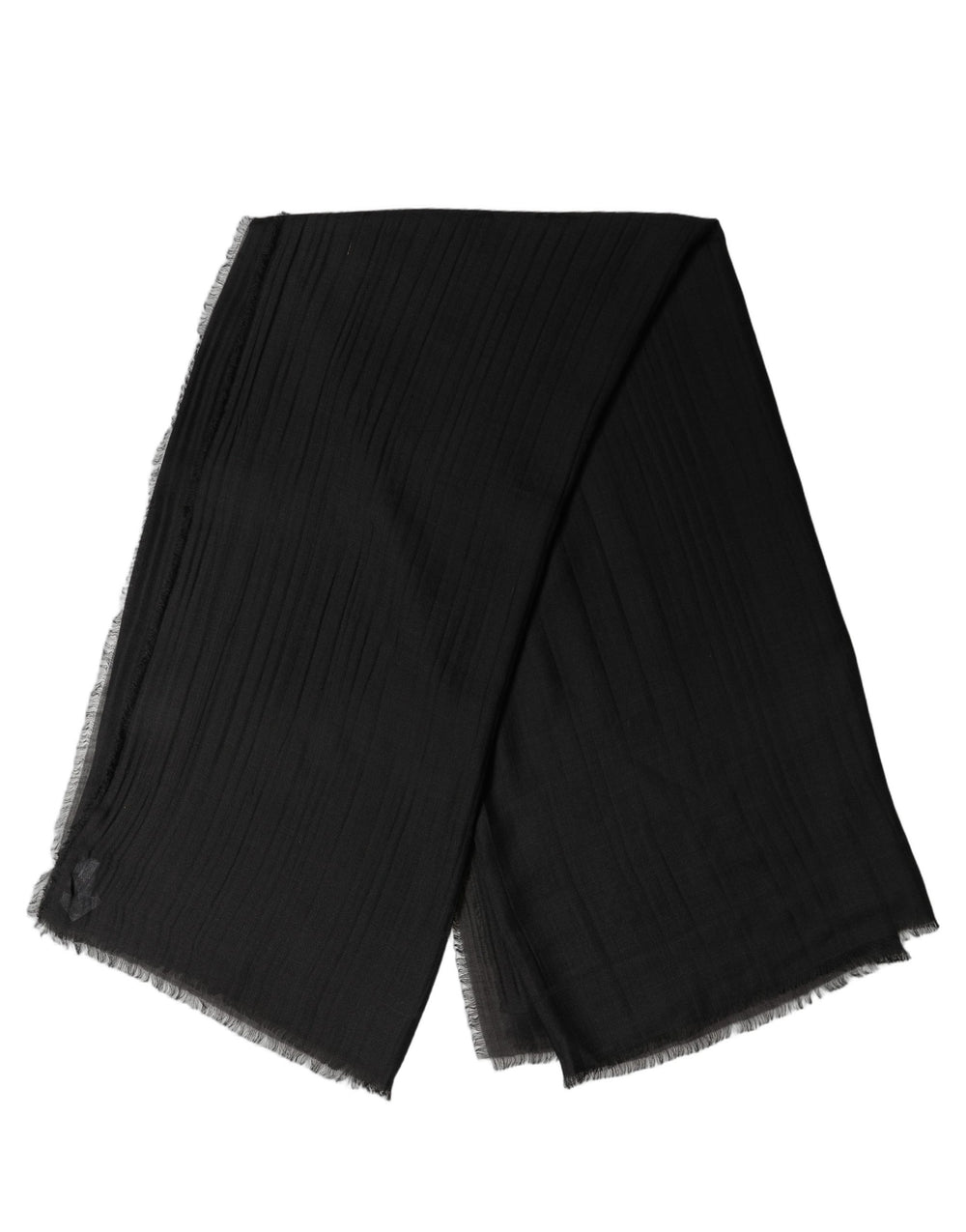 Dolce & Gabbana Silk, Wool and Cashmere Fringed Stole in Black