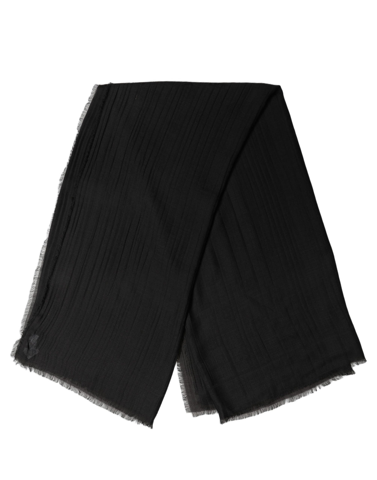 Dolce & Gabbana Silk, Wool and Cashmere Fringed Stole in Black