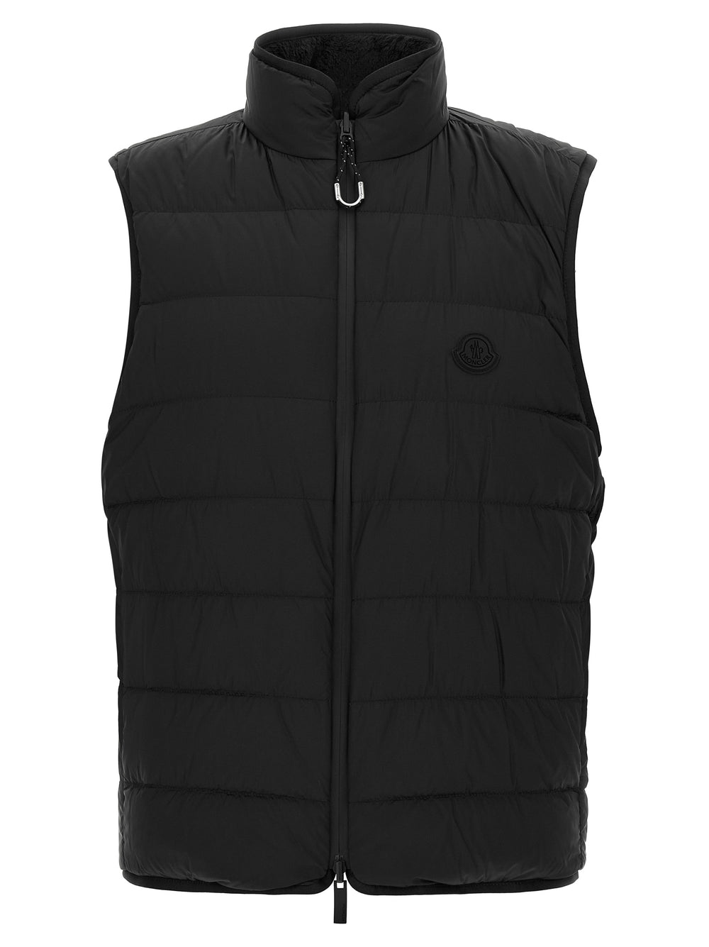 Black Polyester Sleeveless Jacket