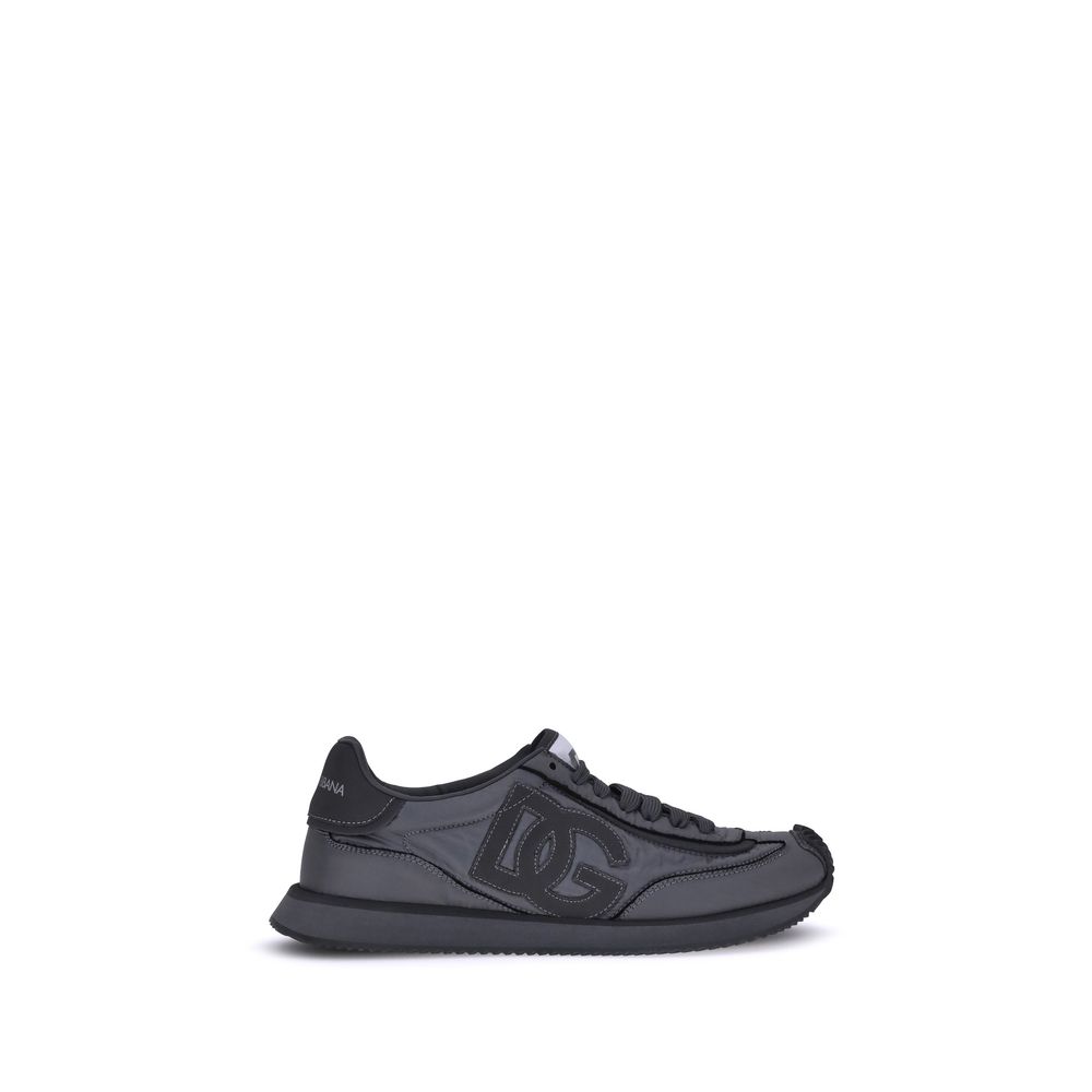 Black Fabric Athletic Sneakers