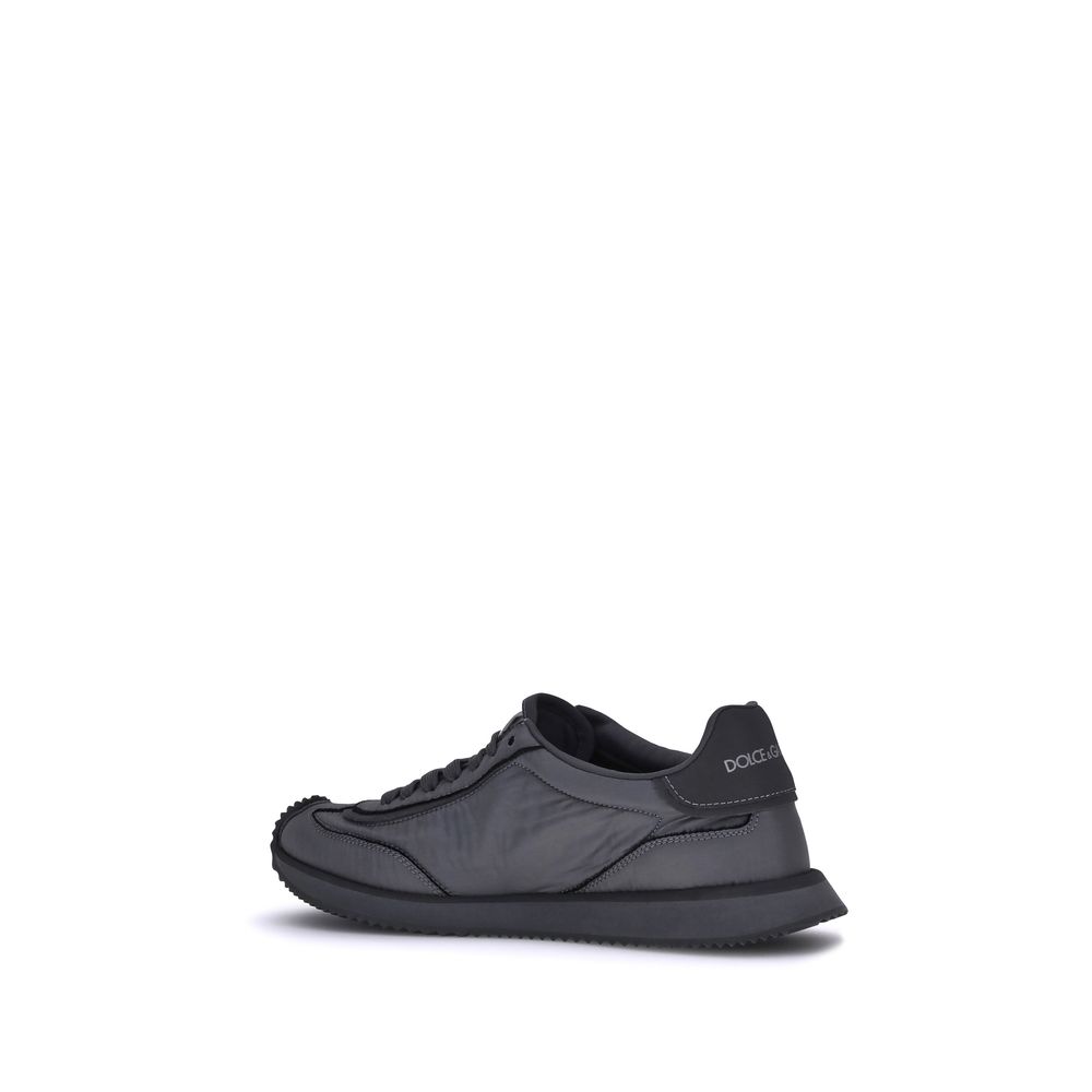 Black Fabric Athletic Sneakers