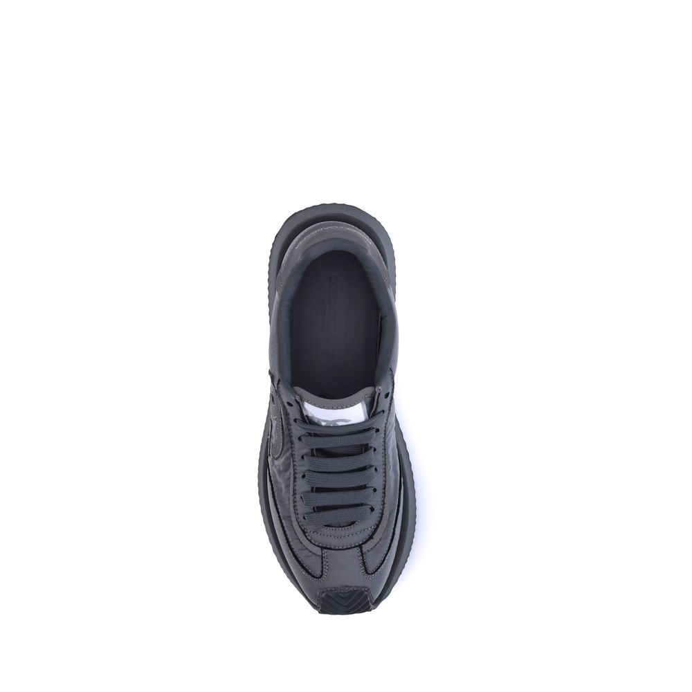 Black Fabric Athletic Sneakers