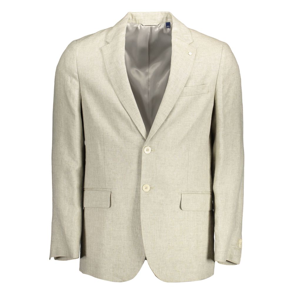 Beige Linen Men's Jacket