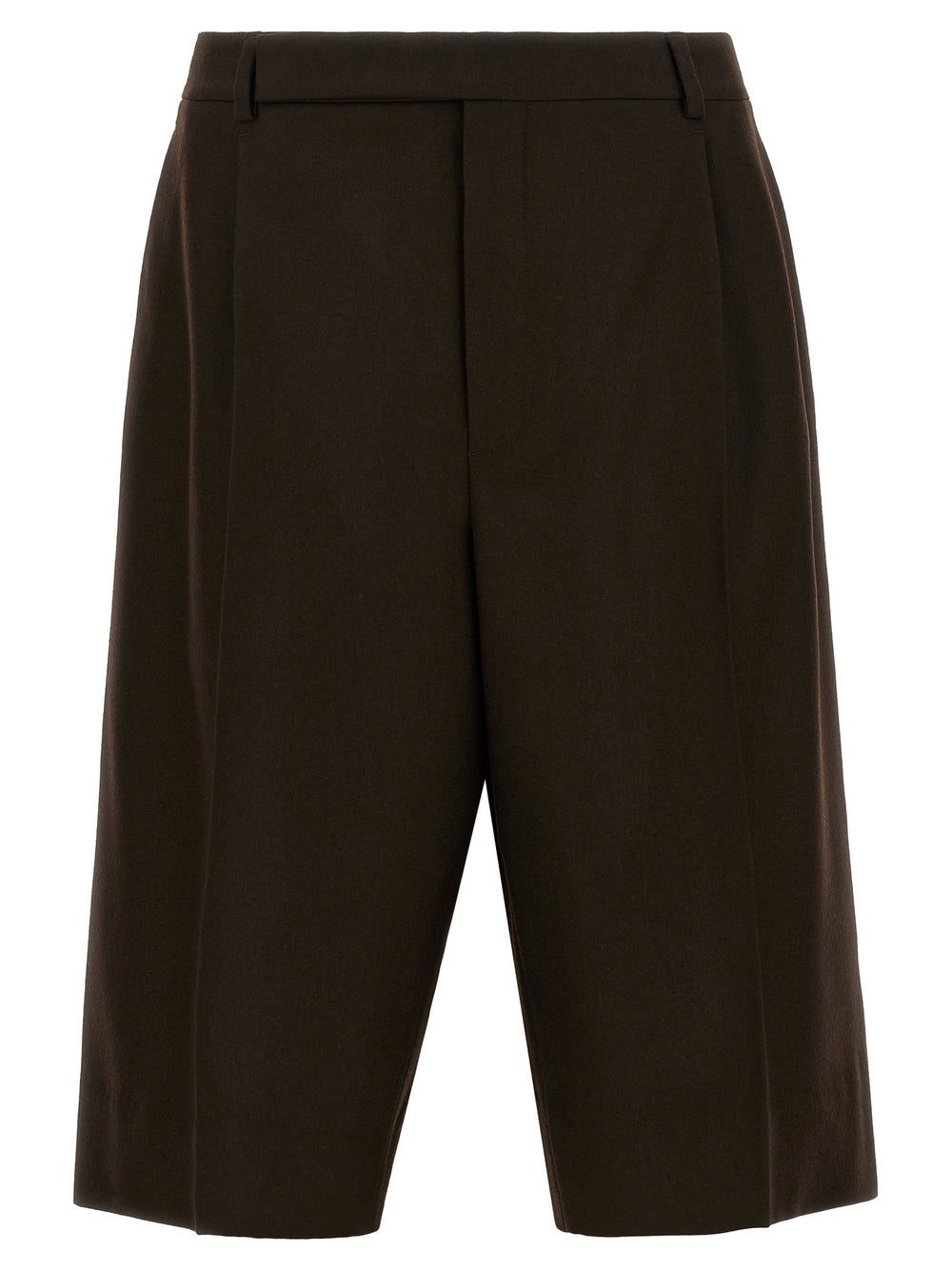 Brown Wool Bermuda Shorts