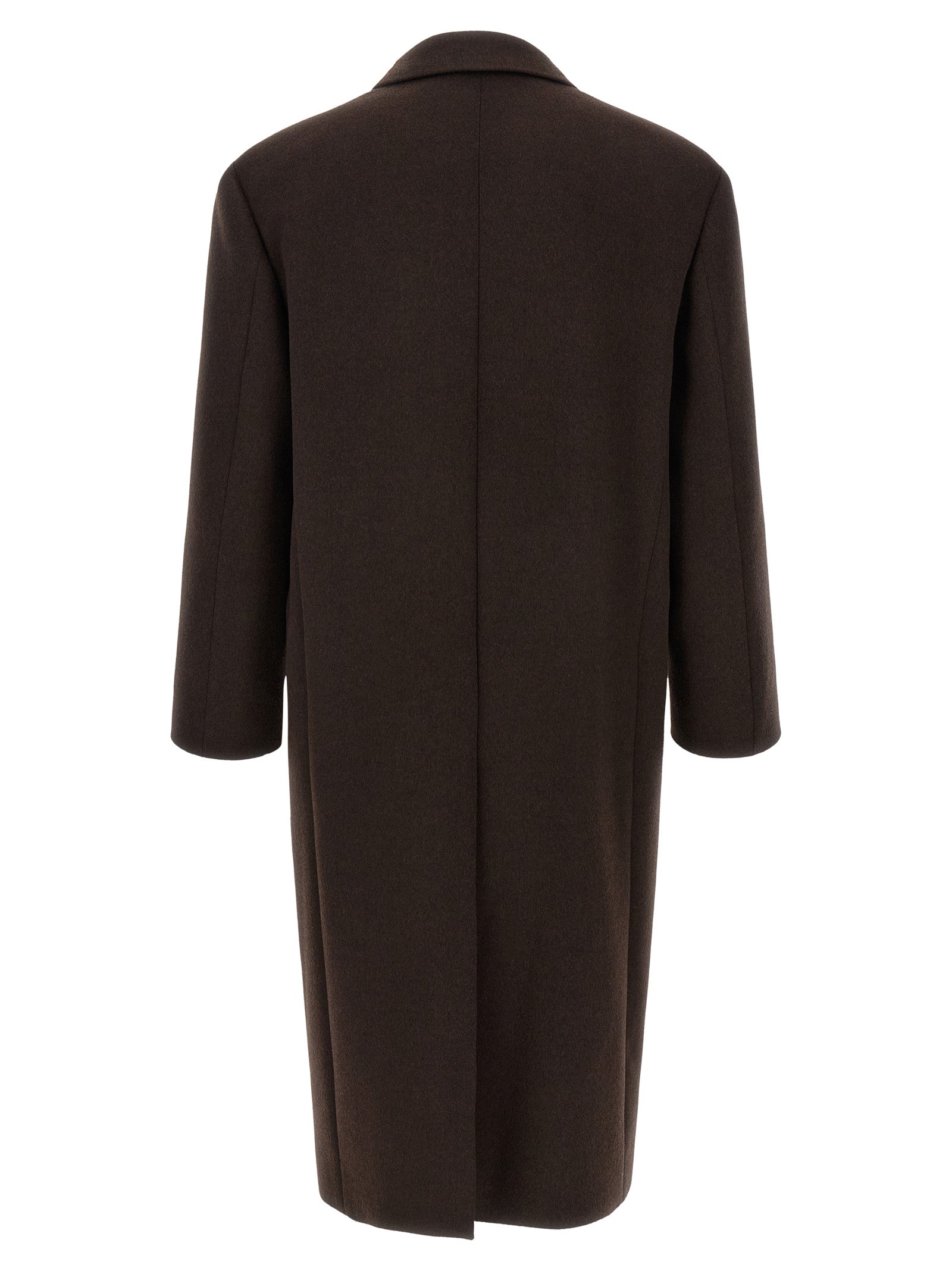 Saint Laurent Παλτό από 100% μαλλί σε Καφέ