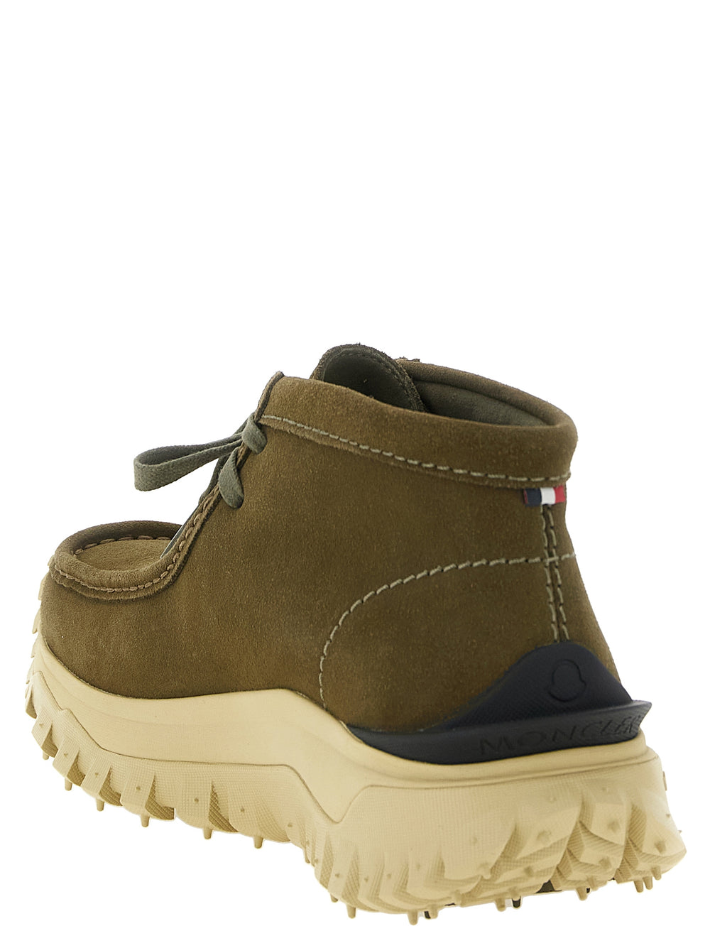 Moncler Bicolor Leather Ankle Boots in Green