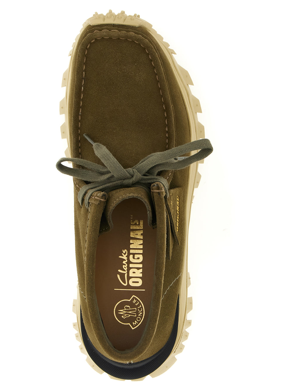 Moncler Bicolor Leather Ankle Boots in Green