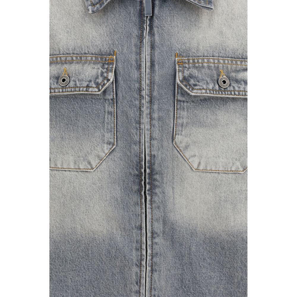 Off-White Cotton Denim Jacket in Gray