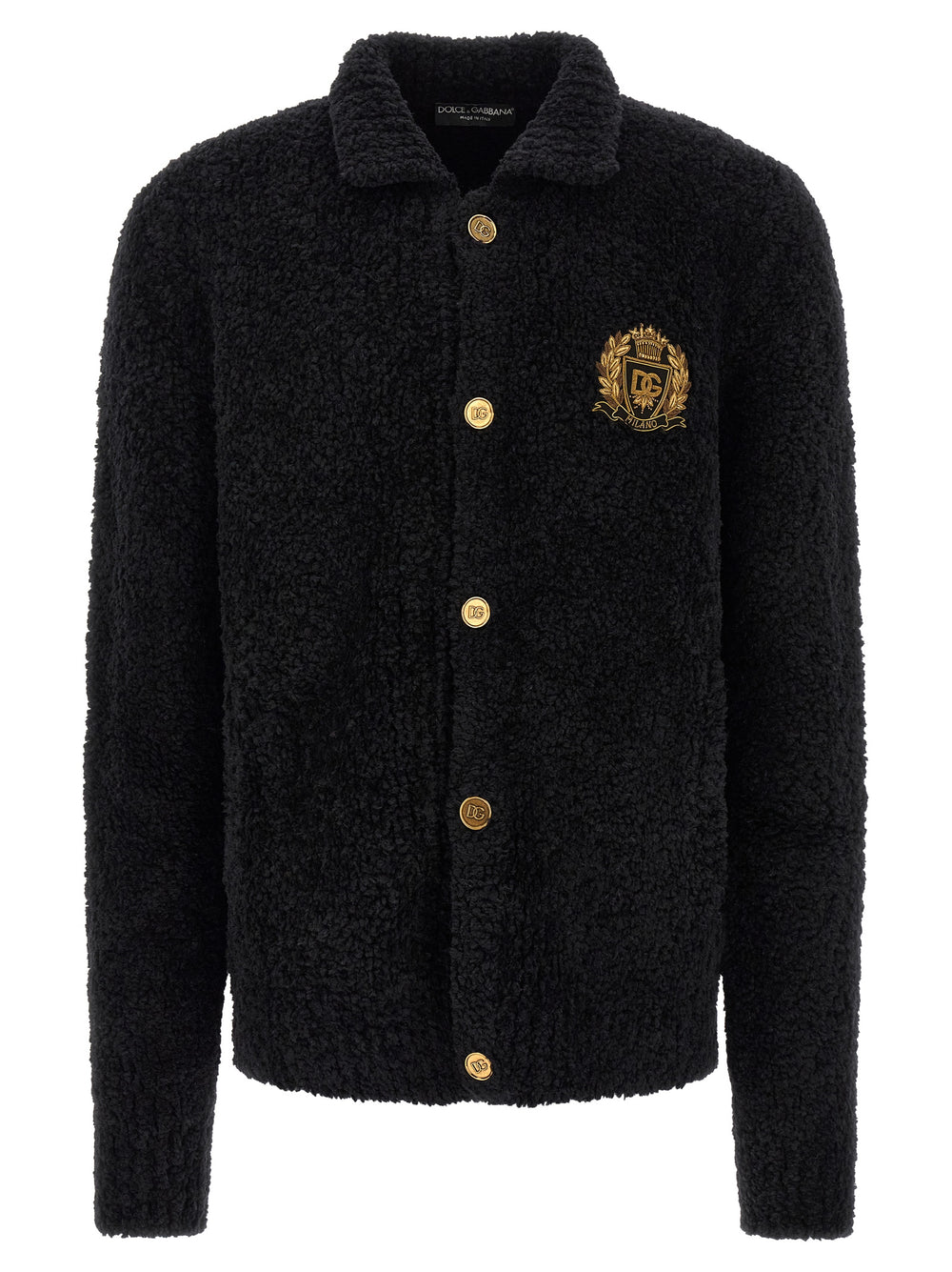 Dolce & Gabbana Alpaca and Virgin Wool Cardigan in Black