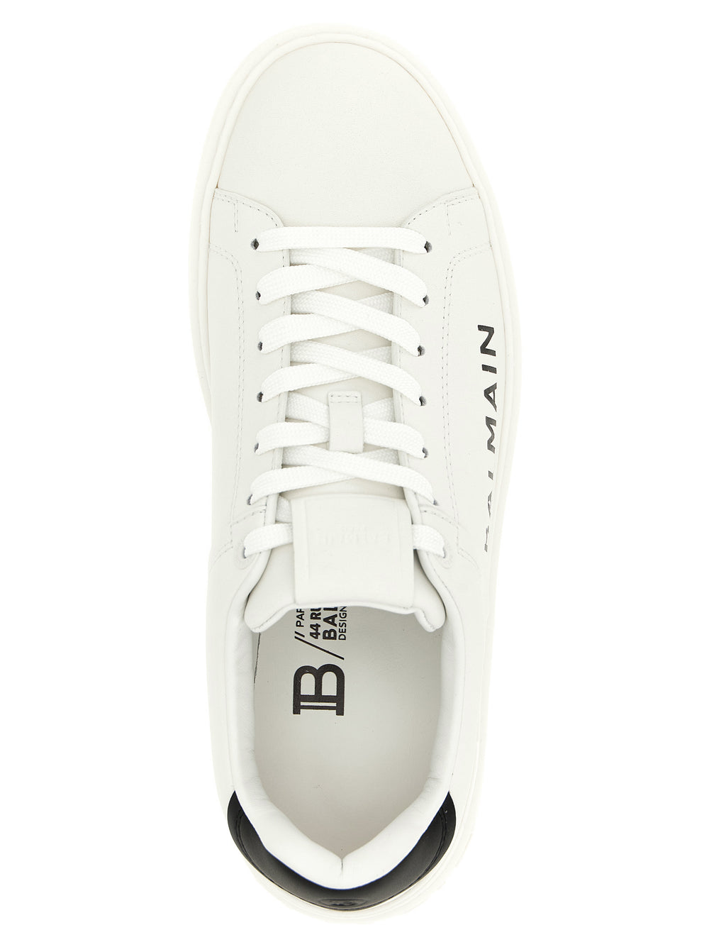 Balmain Δίχρωμα Sneakers Χαμηλού Προφίλ από Δέρμα Μοσχαριού σε Λευκό και Μαύρο