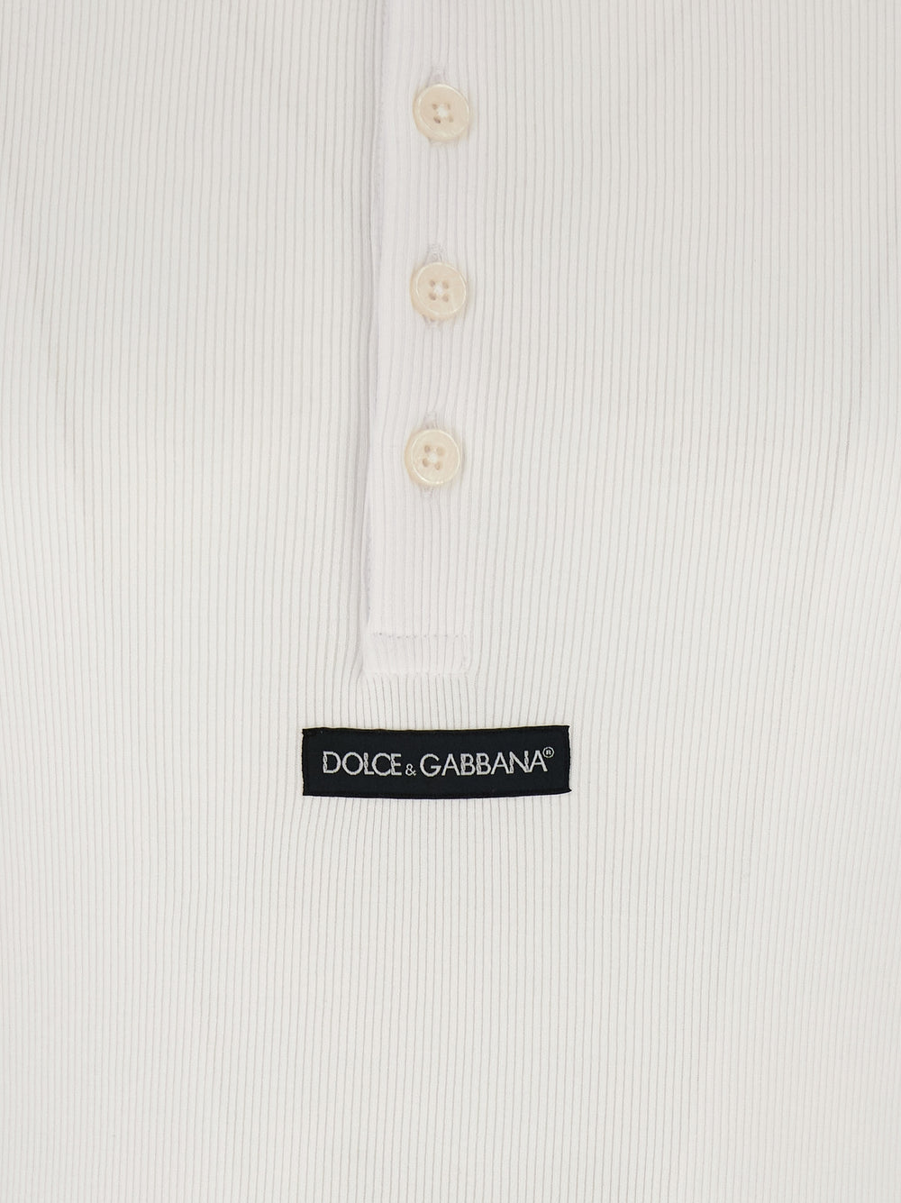 Dolce & Gabbana T-Shirt Μακρυμάνικο από 100% Βαμβάκι σε Λευκό