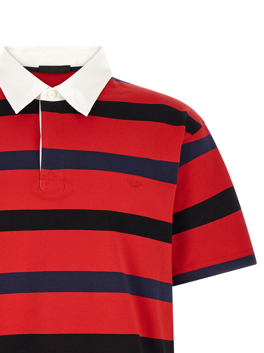 Prada Βαμβακερό Polo σε Ριγέ Κόκκινο
