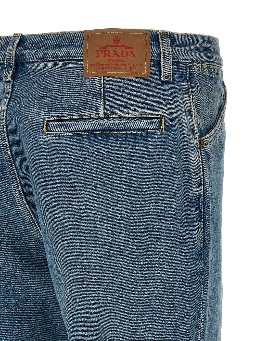 Prada Βαμβακερό Τζιν Ίσιας Γραμμής σε Μπλε