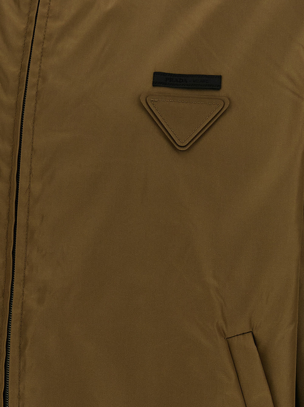 Prada Bicolor Polyamide Shell Jacket in Green