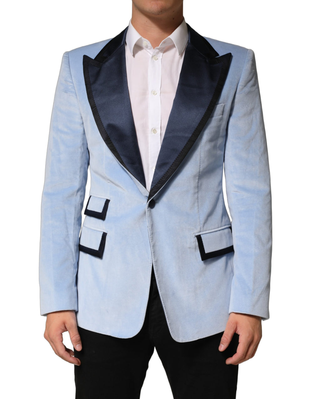 Dolce & Gabbana Cotton-Silk Blazer in Light Blue