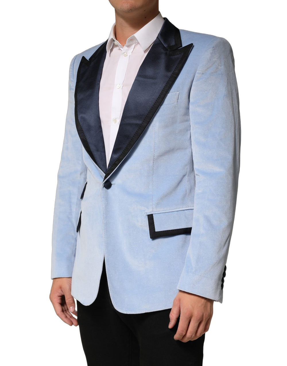 Dolce & Gabbana Cotton-Silk Blazer in Light Blue