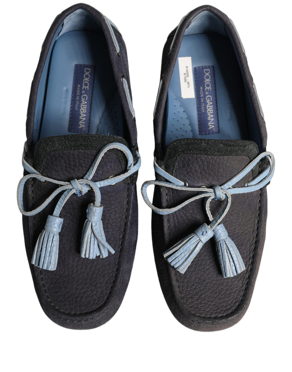 Dolce & Gabbana Suede Tassel Loafers in Navy Blue