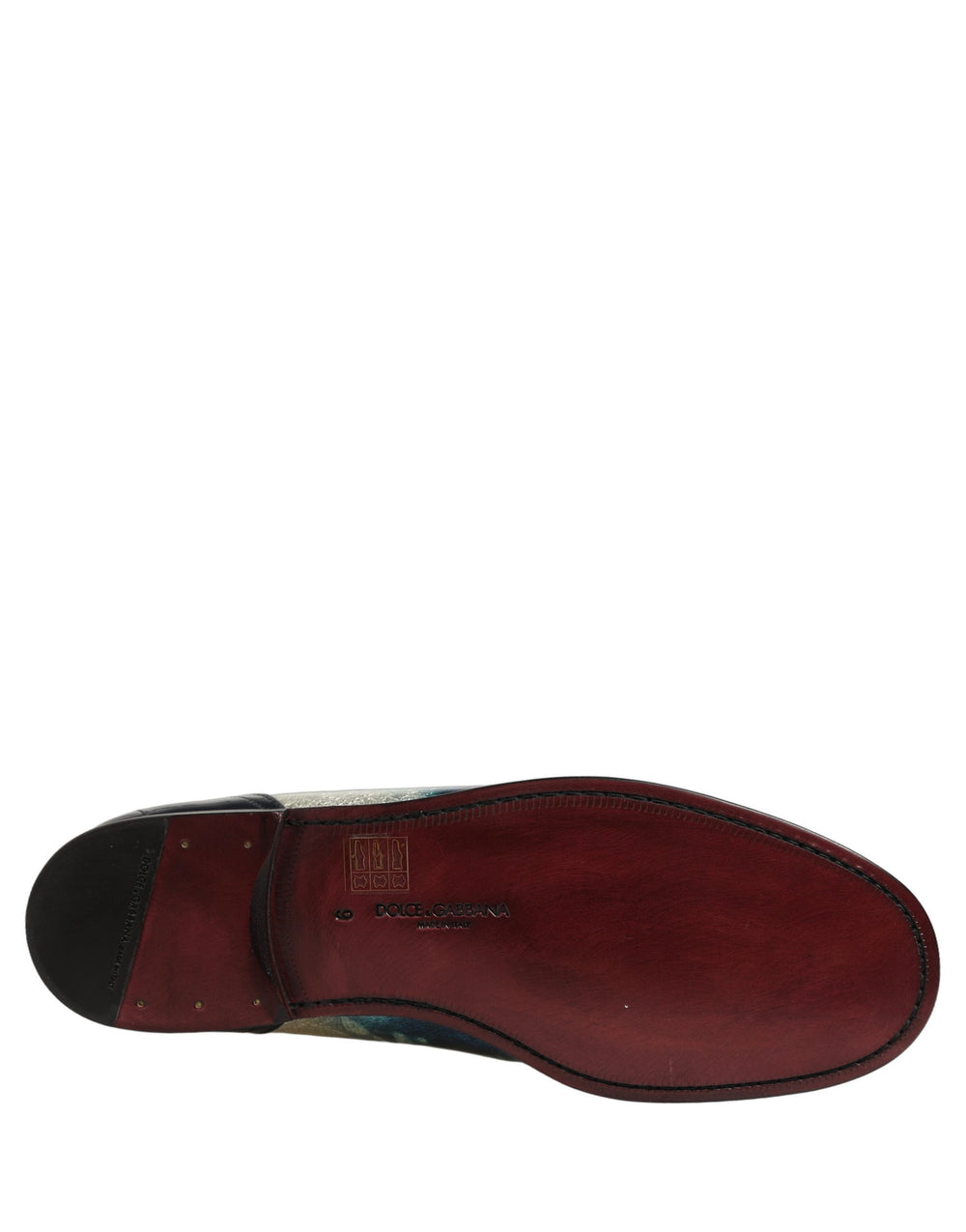 Dolce & Gabbana Loafers από Δέρμα Μοσχαριού σε Μεταλλικό Μπλε και Ασημί