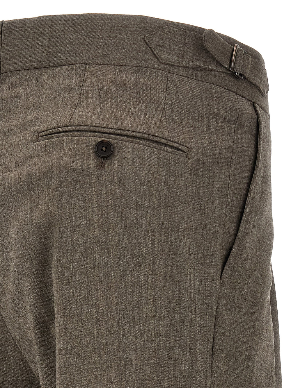 Pal Zileri Wool Dress Trousers in Brown