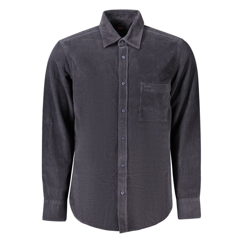 Hugo Boss Cotton Velvet Shirt in Blue