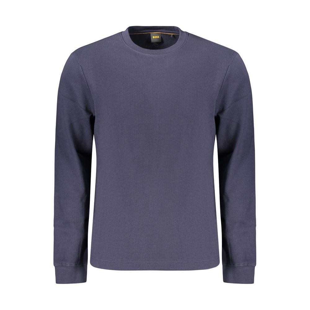 Hugo Boss Cotton Blend Crew-Neck Sweatshirt in Blue