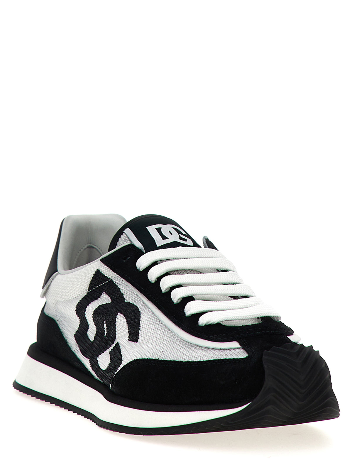 Dolce & Gabbana Bicolour Calfskin Sneakers in White and Black