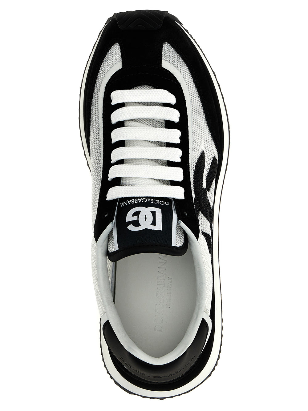 Dolce & Gabbana Sneakers από Δέρμα Μοσχαριού σε Λευκό και Μαύρο