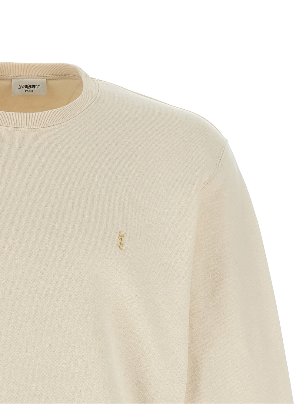 Saint Laurent 100% Cotton Sweatshirt in Beige