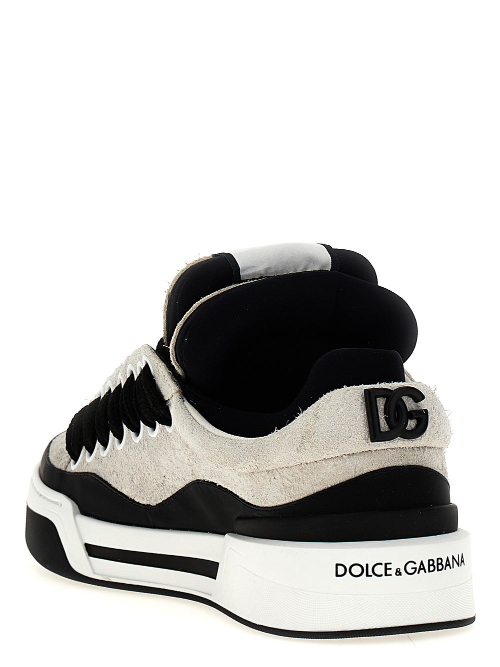 Dolce & Gabbana Bicolour Leather Sneakers in White and Black