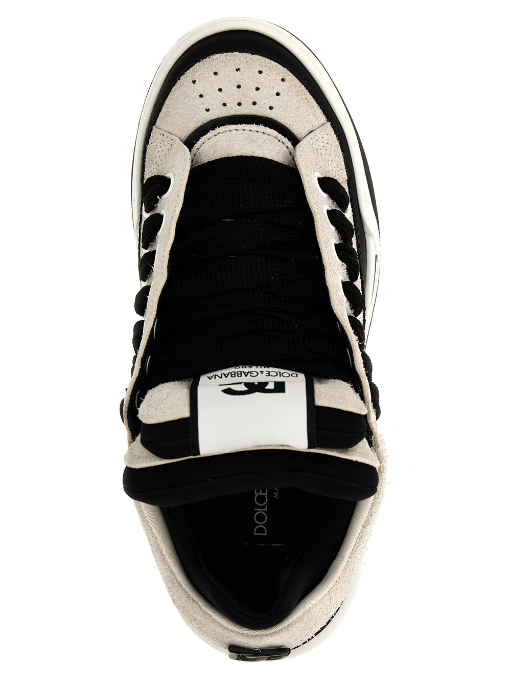 Dolce & Gabbana Bicolour Leather Sneakers in White and Black
