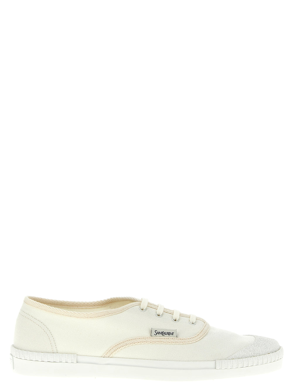 Saint Laurent Cotton Canvas Low-Top Sneakers in White