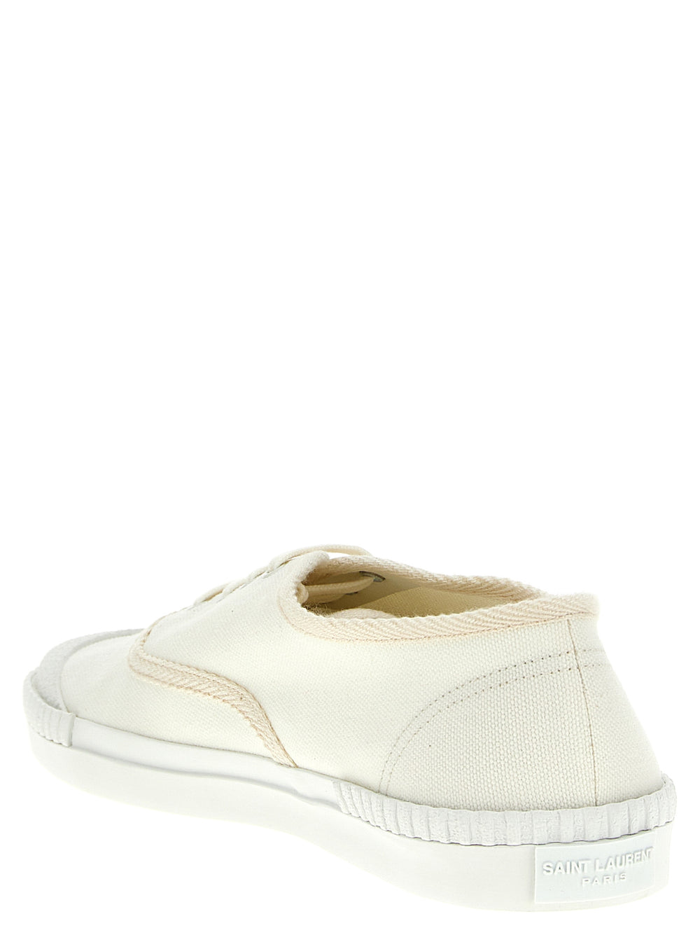 Saint Laurent Cotton Canvas Low-Top Sneakers in White