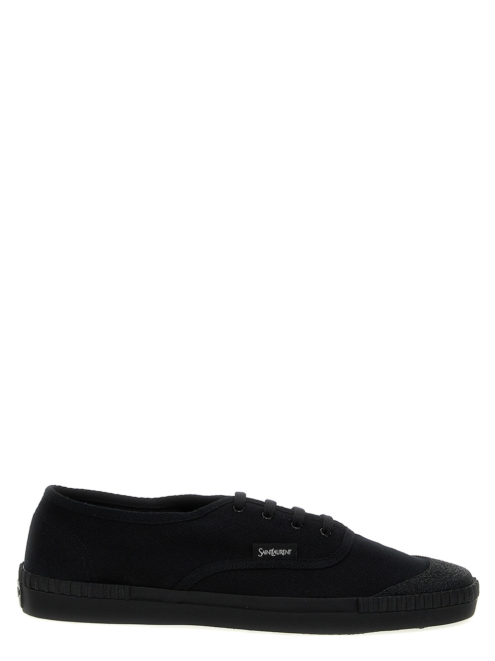 Saint Laurent 'Wes' Cotton Low-Top Sneakers in Black