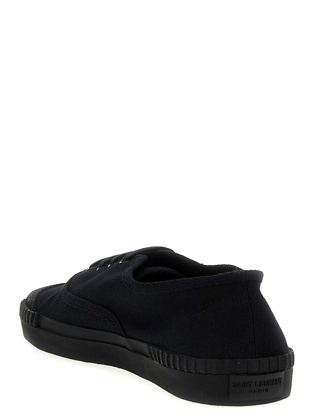 Saint Laurent 'Wes' Cotton Low-Top Sneakers in Black