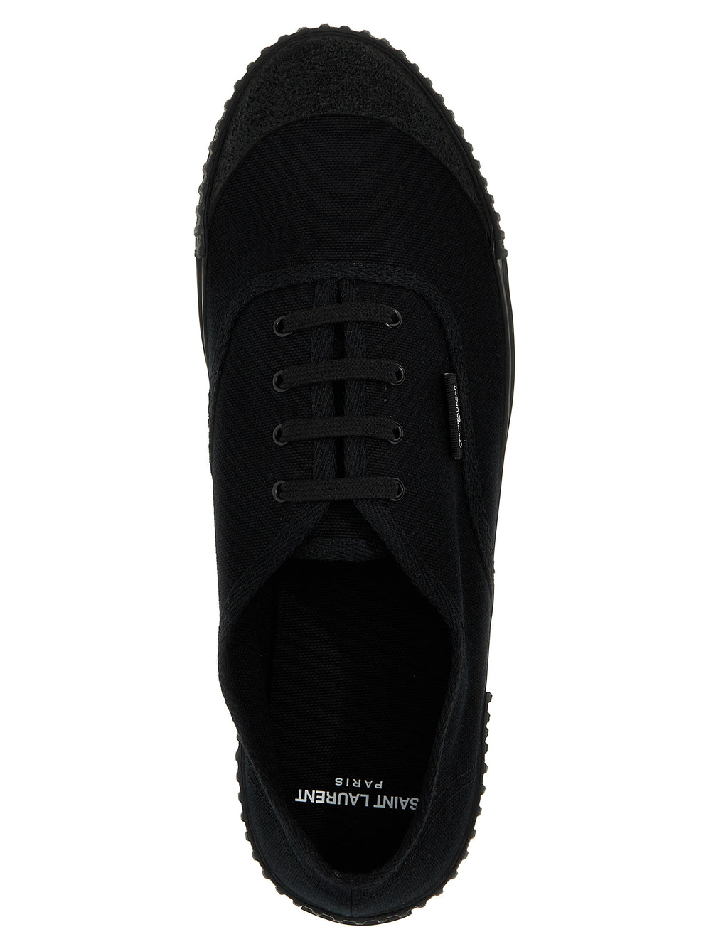 Saint Laurent 'Wes' Cotton Low-Top Sneakers in Black