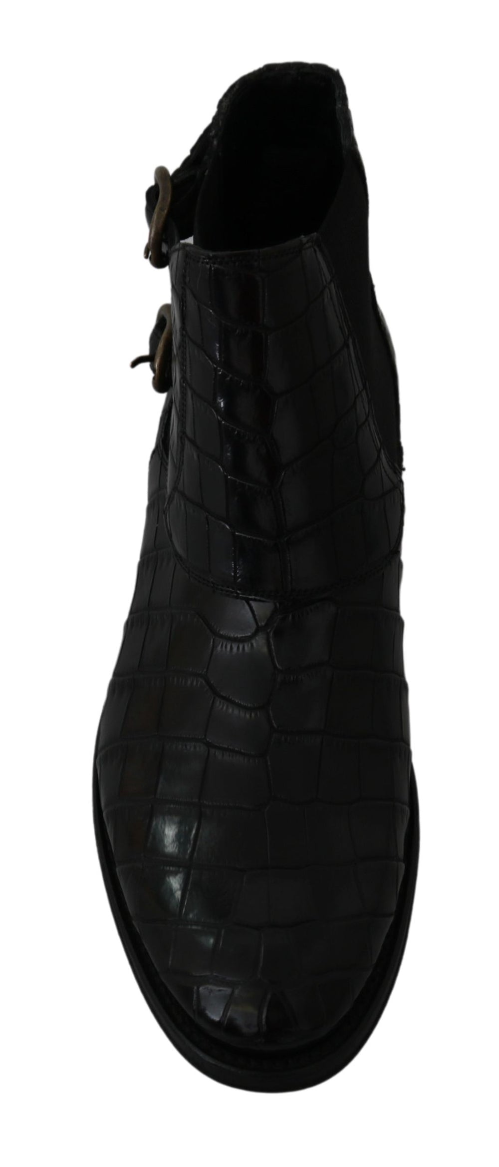 Dolce & Gabbana Crocodile Leather Derby Boots in Black