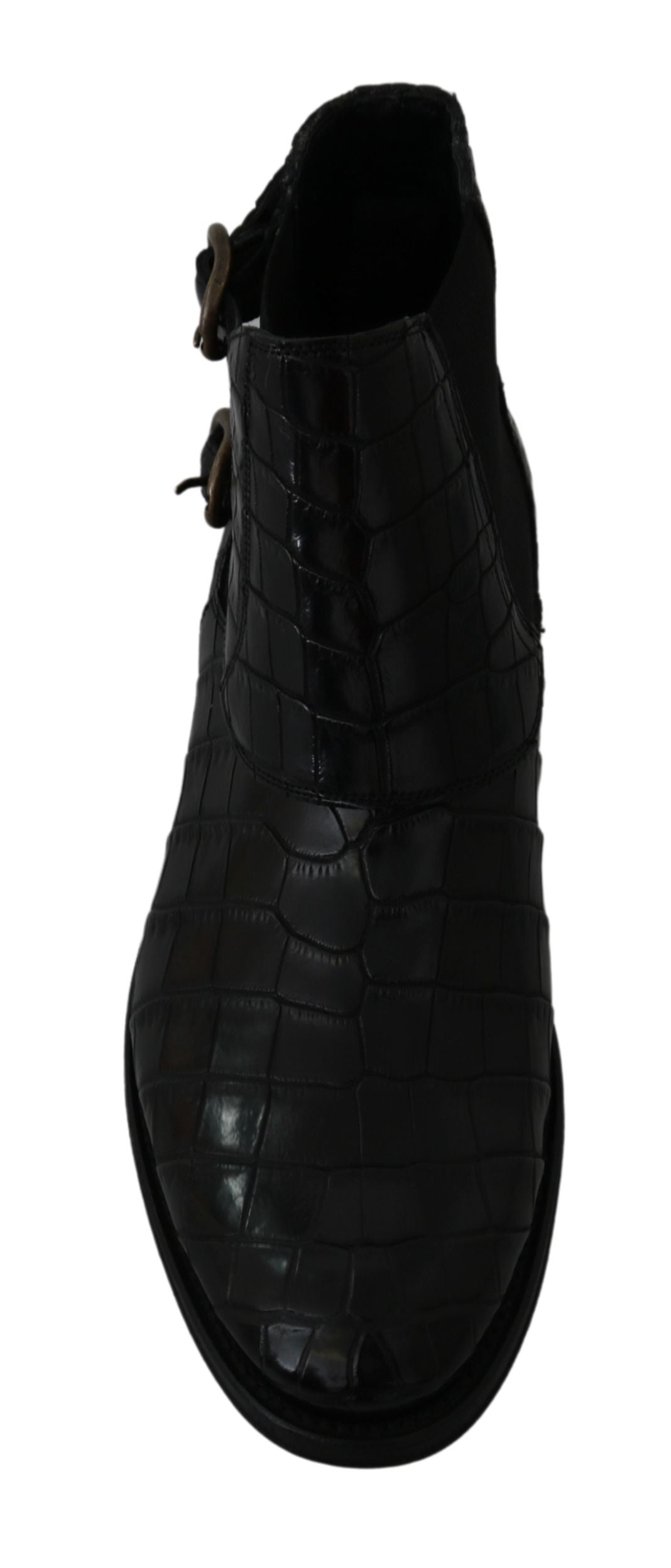 Dolce & Gabbana Derby Boots από Δέρμα Κροκοδείλου σε Μαύρο