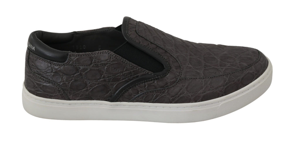 Dolce & Gabbana Caiman Leather Loafers in Grey