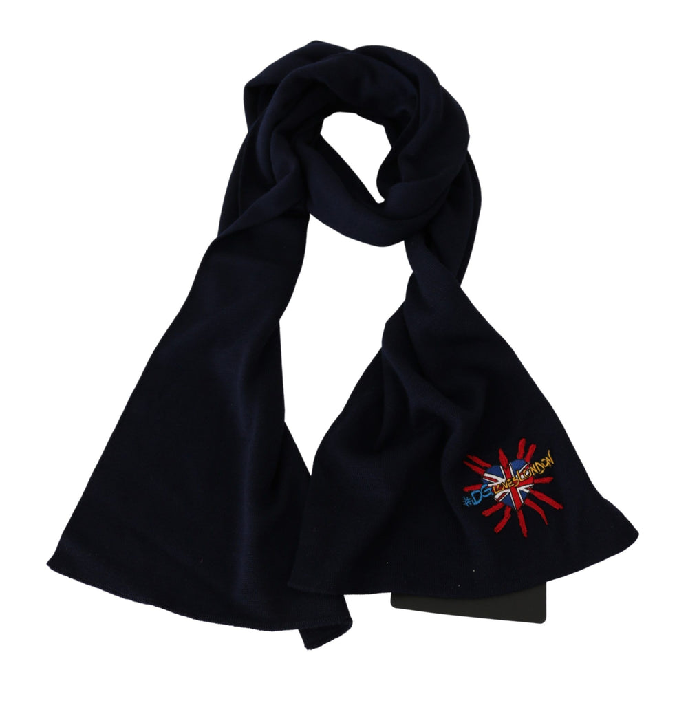 Dolce & Gabbana 100% Virgin Wool Scarf in Blue