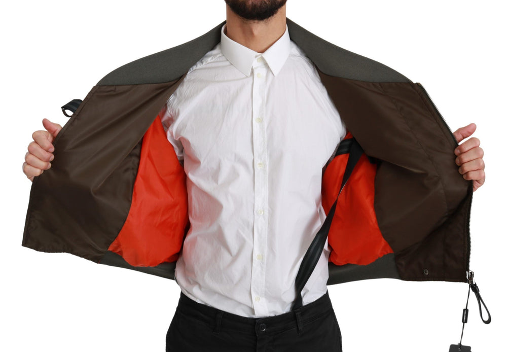 Dolce & Gabbana Nylon Bomber Jacket in Brown