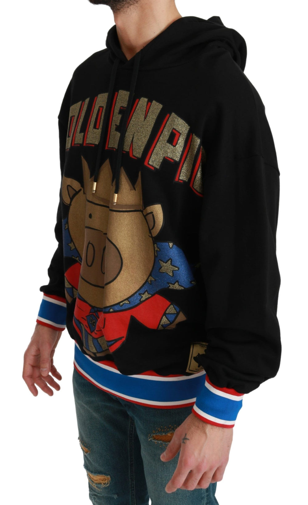 Dolce & Gabbana 100% Cotton Hooded Sweater in Black
