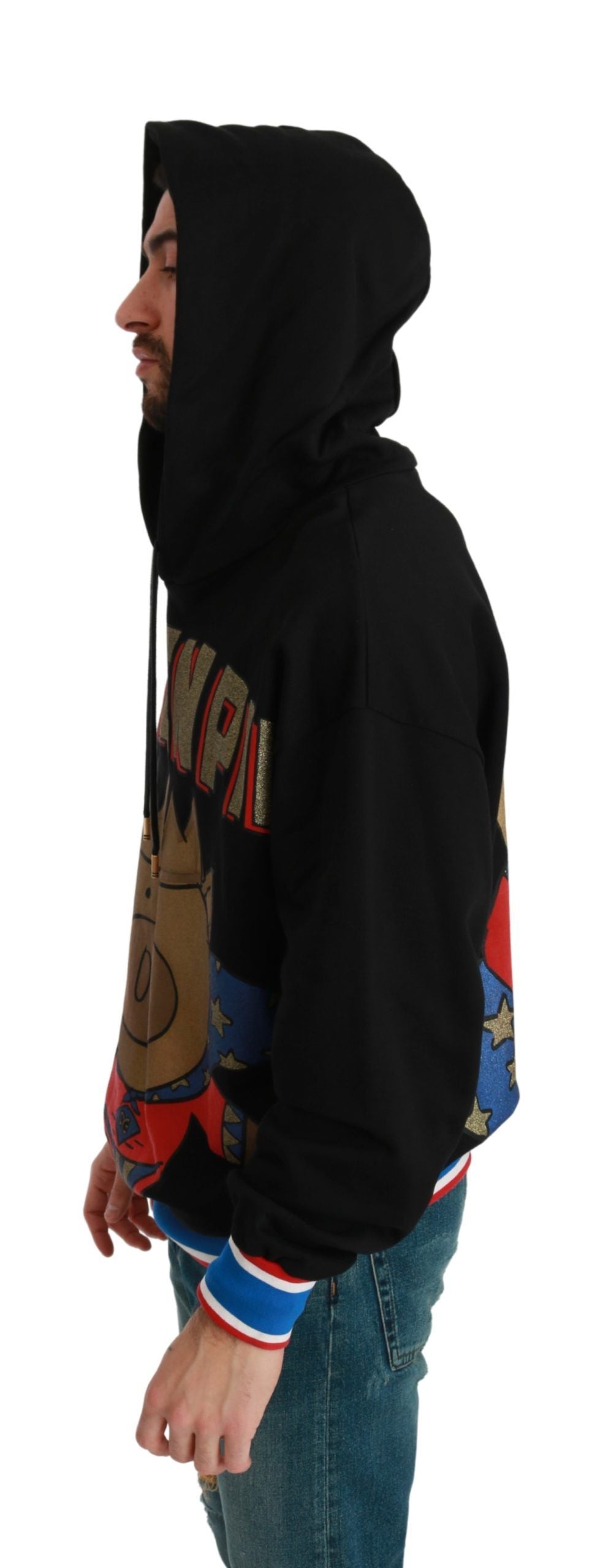 Dolce & Gabbana 100% Cotton Hooded Sweater in Black