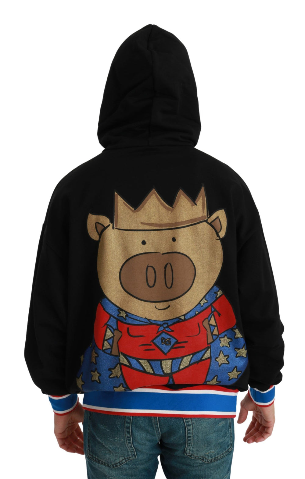 Dolce & Gabbana 100% Cotton Hooded Sweater in Black